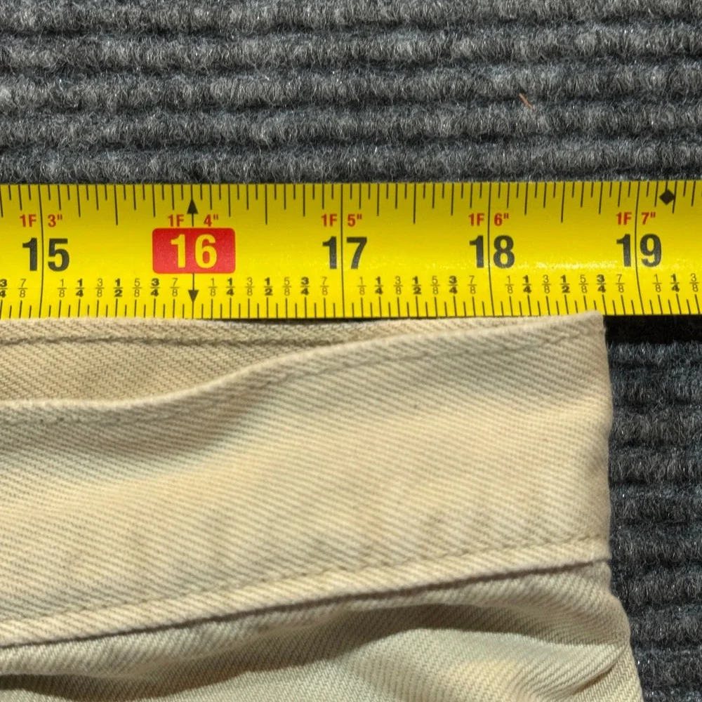 Vintage USA Made Levi's 550 Relaxed Fit Denim Shorts W38 Blank Tab Stone Khaki